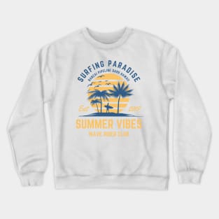 Retro Surfer Summer Vibes Oahu Hawaii Crewneck Sweatshirt